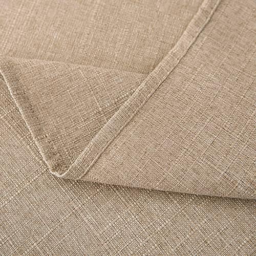 NLMUVW Burlap Linen Tablecloth 108 Inch, Tan Table Cloth Rectangular
