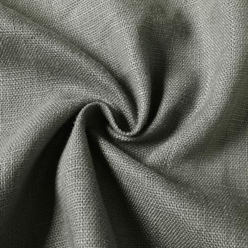 TWOPAGES Pinch Pleated Linen Curtains 108 Inches Long Stone Grey