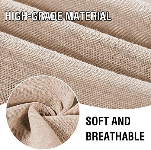 H.VERSAILTEX Natural Linen Sheer Curtains 108 Inches Length 2 Panels