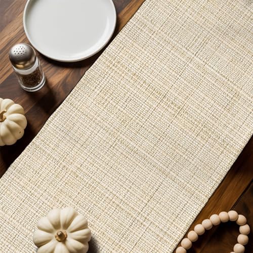 Table Runner Minimalist Beige Table Runners 13x108in Modern Rustic