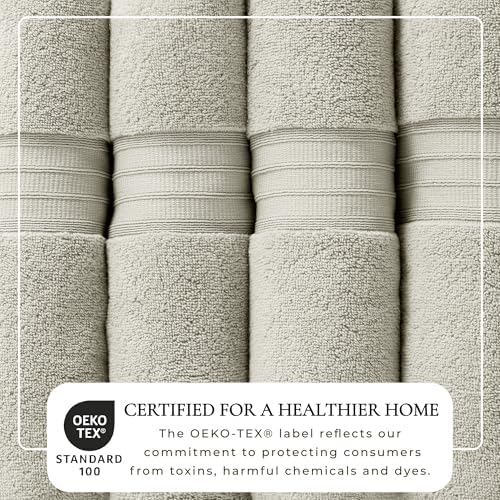 Great Bay Home 100% Cotton 4 Pack Bath Towel Set - Absorbent