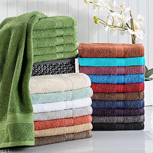 Superior Eco-Friendly 100% Ring-Spun Cotton, 12-Piece Bathroom Towel