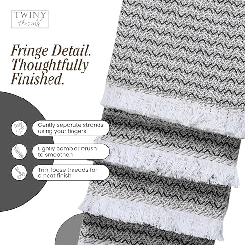 TWINY threads Set of 12 100% Cotton Kitchen Towels, 16"x26", Soft