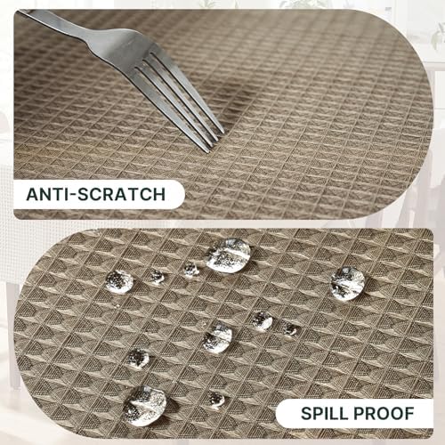 H.VERSAILTEX Rectangle Tablecloth Waffle Textured Waterproof Table