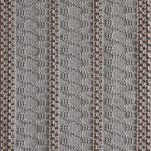 ZeeMart Macrame Style Boho Table Runner, 12x72 Inch Grey