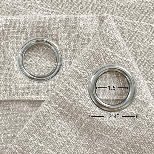 Extra Long Burlap Linen Farmhouse Curtains 120 inch Length 2 Panels