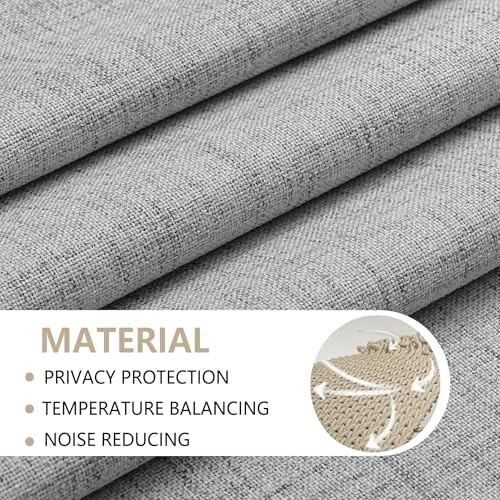 Miss SELETEX Grey Blackout Curtains for Bedroom 100 Percent Light
