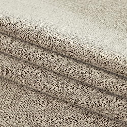 INLINAS Faux Linen Knotted Texture Blackout Curtains - 100% Light