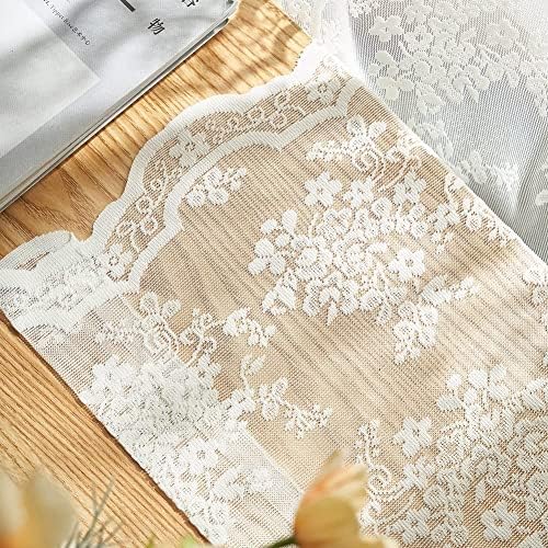 YJ YANJUN Vintage Lace Curtains 108 inches Long 2 Panels Set French