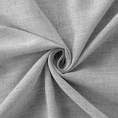 Grey Bedroom Curtains 63 Inch Length for Living Room 2 Panels Rod