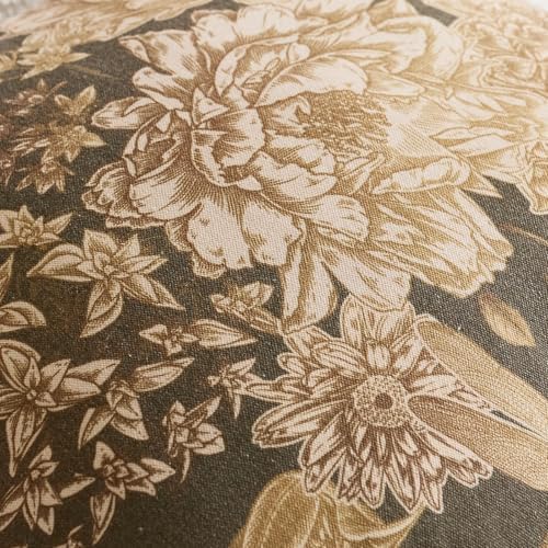 Floral Green Vintage Pillow Covers 22x22 Inch Set of 2 Farmhouse Block