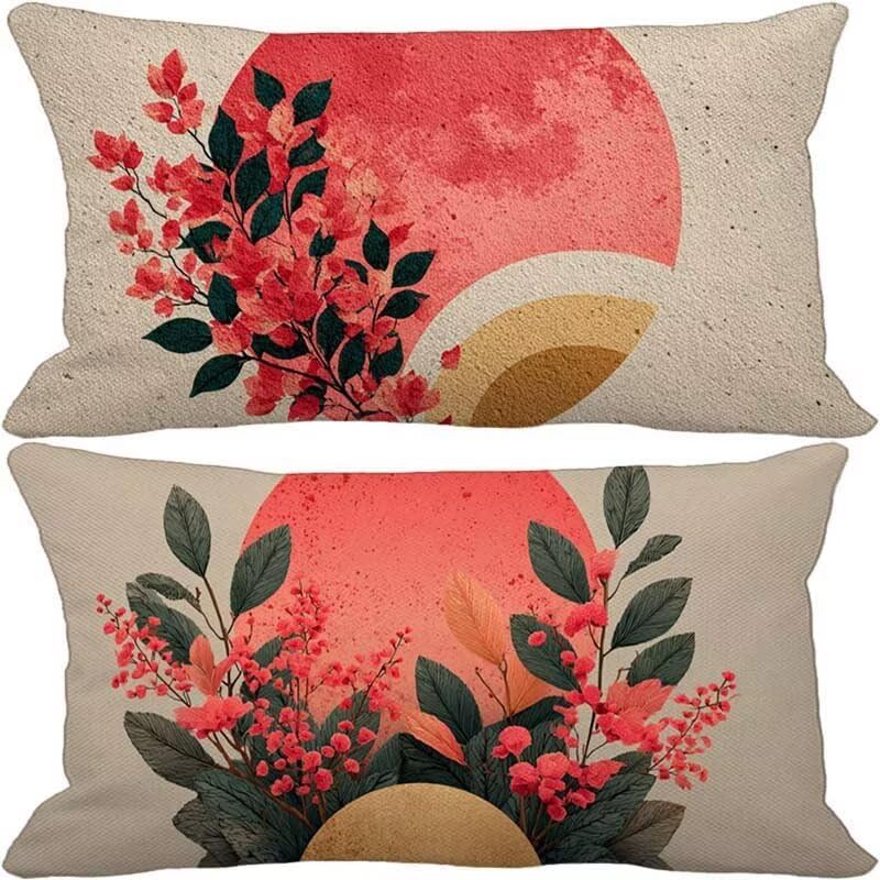 Pink Pillow Covers 12x20 Set of 2 Throw Pillows Covers Nordic Outdoor