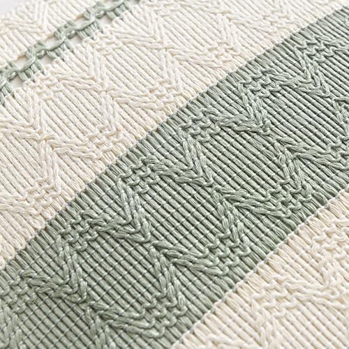 Fancy Homi Set of 2 Sage Green Boho Decorative Throw Pillow Covers