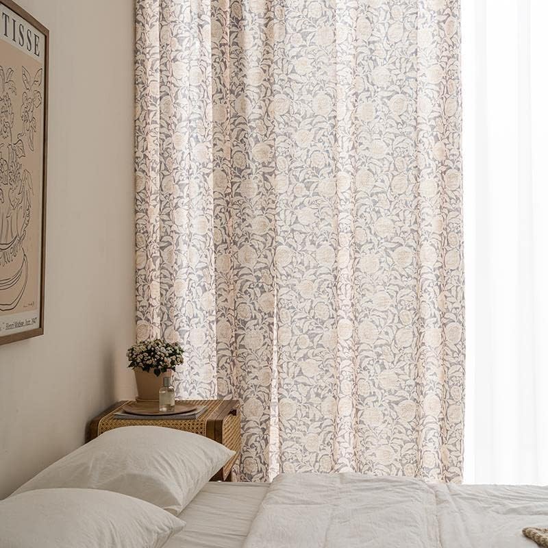 Beige Linen Back Tab Curtains 96 Inch Length for Living Room 1 Panel