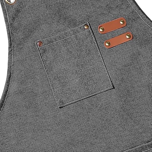 AFUN Aprons for Men Women with Large Pockets, 16-Ounce Cotton Canvas