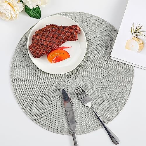 Round Placemats, Crossweave Heat Resistant Classic Woven Round Place