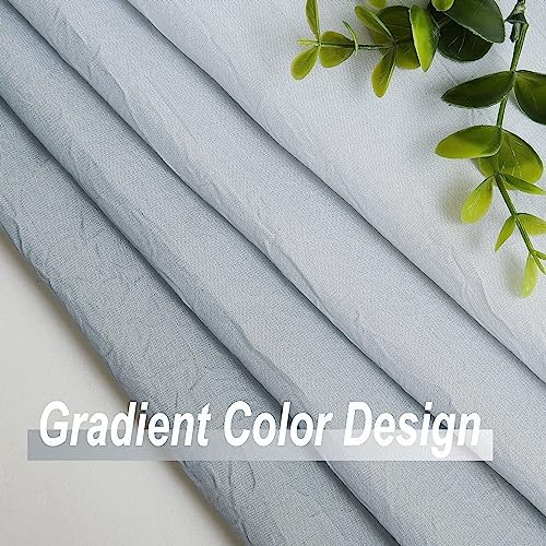 Grey Ombre Sheer Curtains 63 Inch Long for Living Room Bedroom, 2