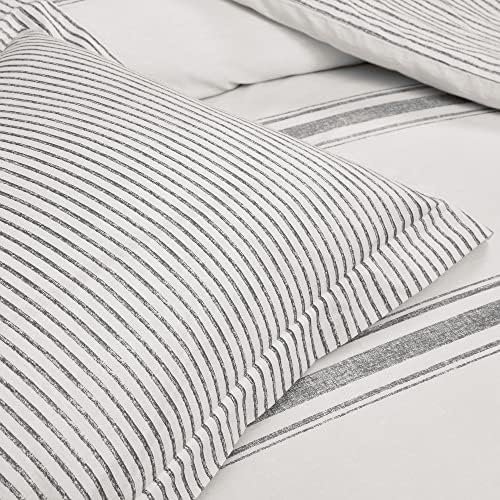 Lush Decor Farmhouse Stripe Reversible Cotton Duvet Cover Twin XL Size