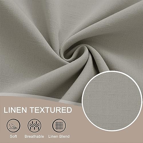 Fcosie Light Filtering Linen Curtains 108 Inches Long Pinch Pleated