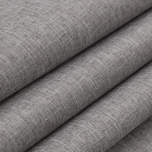 Taupe Linen Blackout Curtains 84 Inch Length 2 Panels Set for Bedroom