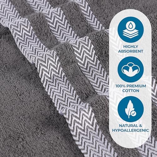 SUPERIOR Cotton 9 Piece Towel Set, Plush Soft Absorbent Towel