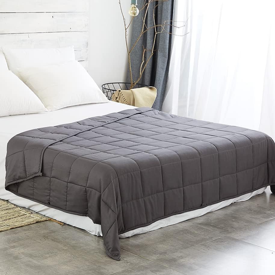 Syrinx Twin Size Weighted Blanket 10 lbs, 48'' x 72'', Dark Grey