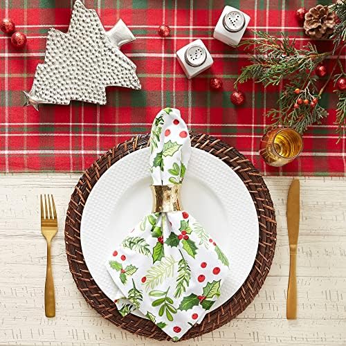DII Boughs of Holly Collection Decorative Holiday Dining Table &