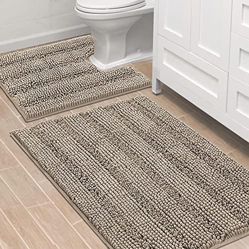H.VERSAILTEX Bathroom Rugs Bath Rug Set 2 Piece Bathroom Contour Rug