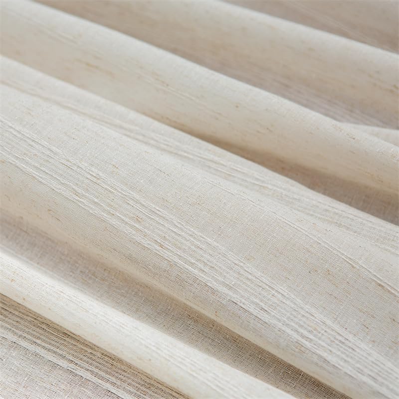 AMZALI Natural Linen Tablecloth 55 x 70 Inch - Farmhouse Style Table