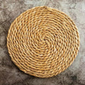 Dining Room Round Placemats Washable Set of 8, 14.97 Inches Khaki