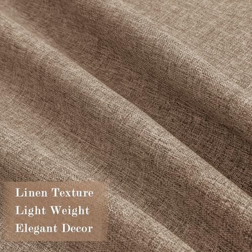 84" x 84" Taupe Linen Blend Blackout ains 100% Light Blocking Back Tab