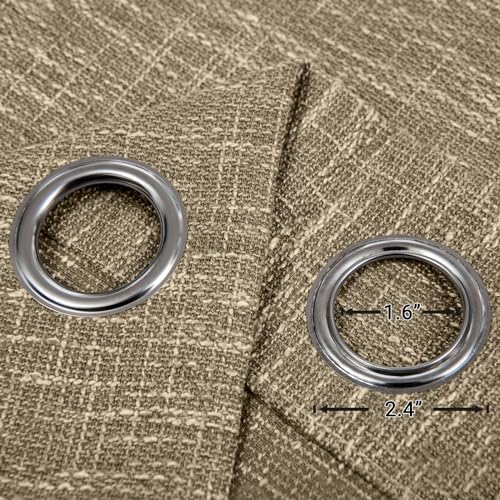 Burlap Linen Farmhouse Curtains 96 inch Length 2 Panels for Living