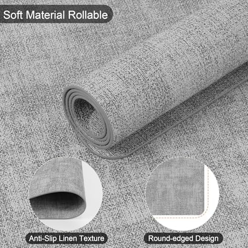 Faux Leather Placemats Set of 6 (Light Grey)