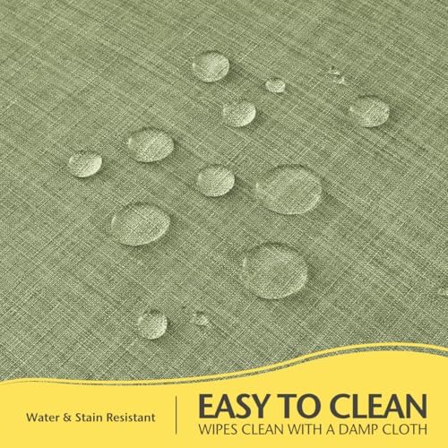 Linen Textured Rectangle Tablecloth, Waterproof & Stain Resistant