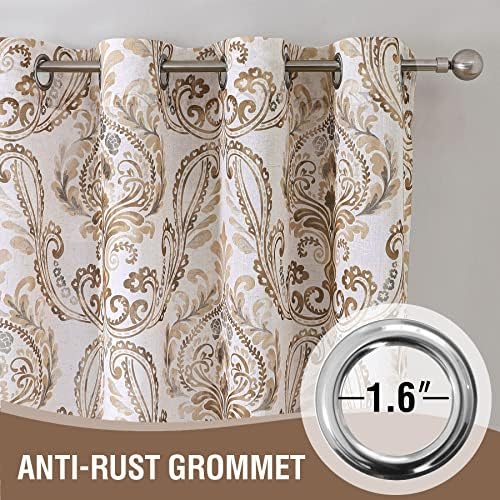 H.VERSAILTEX Linen Textured Sheer Curtains for Living Room 96 Inch