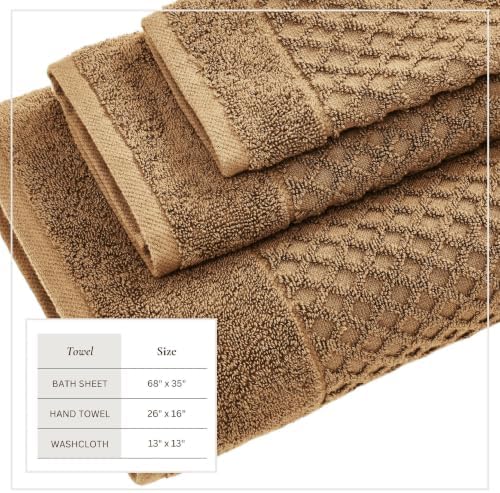 Great Bay Home Bath Towels - 100% Cotton 6 Piece Bath Sheet Set