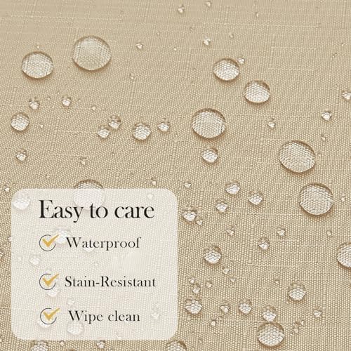 Rectangle Linen Textured Tablecloth Waterproof and Wrinkle Free