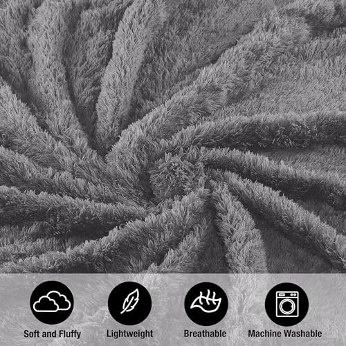 Cozy Chenille Sherpa Throw Blanket, Frost Gray, 50" x 60"