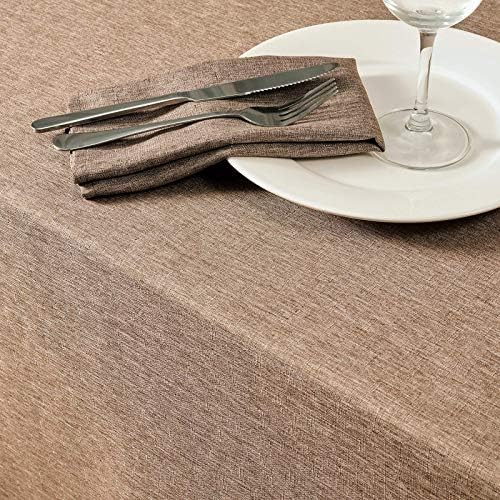 Mebakuk Round Table Cloth Linen Farmhouse Tablecloth Waterproof