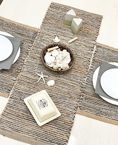 Chardin home Natural Jute Table Runner 13x36 Inch – Vintage Boho