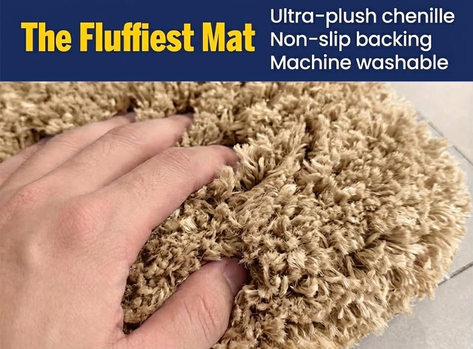 Muddy Mat® Fluffy Bathroom Rug, Soft Absorbent Microfiber Bath Mat