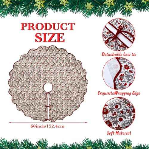 MiniInflat 60" Red Floral Christmas Tree Skirt
