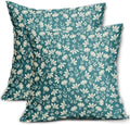 Teal Pillow Covers 20x20 Set of 2 Vintage Floral Rustic Old Style Cute