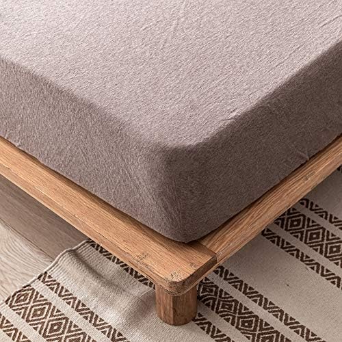 DONEUS King Fitted Sheet Fits Up to 15" Deep Pocket, Solid Brown