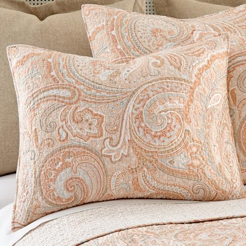 Levtex Home - Spruce Coral Quilt Set - Full/Queen Quilt (88x92in.) +