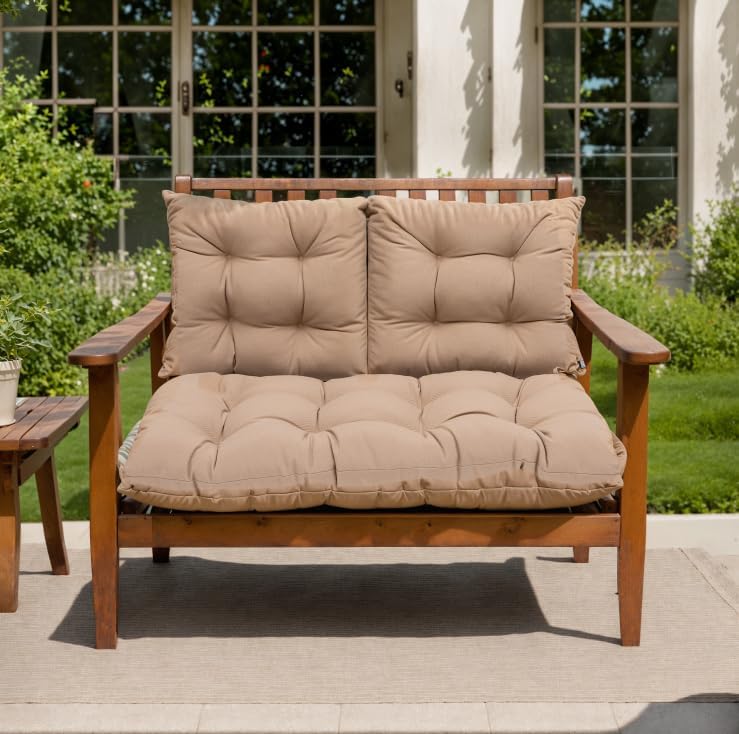 QILLOWAY Outdoor Patio Cushions Set of 3, Wicker Furniture Cushions