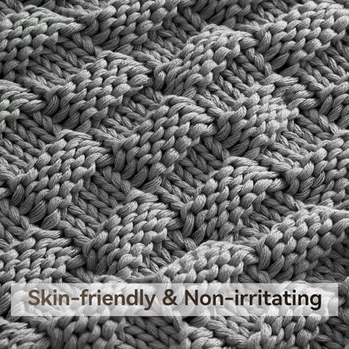 Knitted Weighted Blanket for Adult, No Beads Heavy Blanket 48"x72"