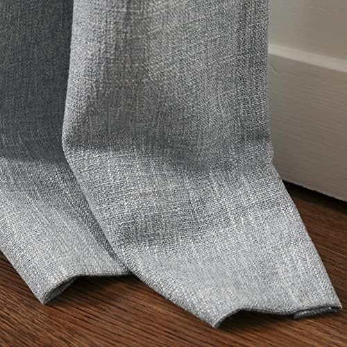 TWOPAGES Grey Metallic Pinch Pleat Curtain 108 Inch Length, 1 Panel