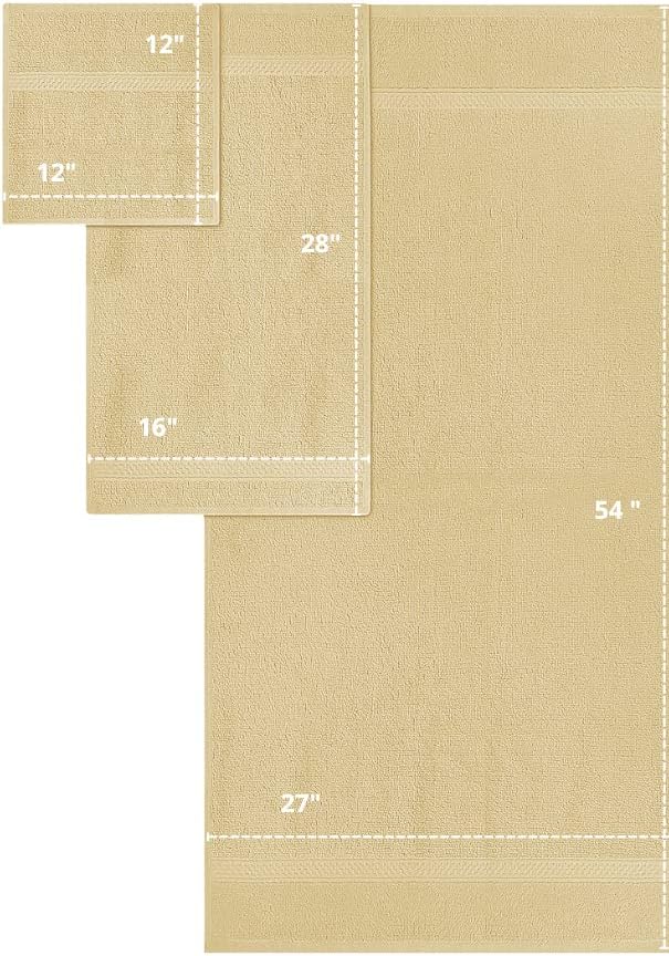 6 Piece Bath Towel Set - Beige