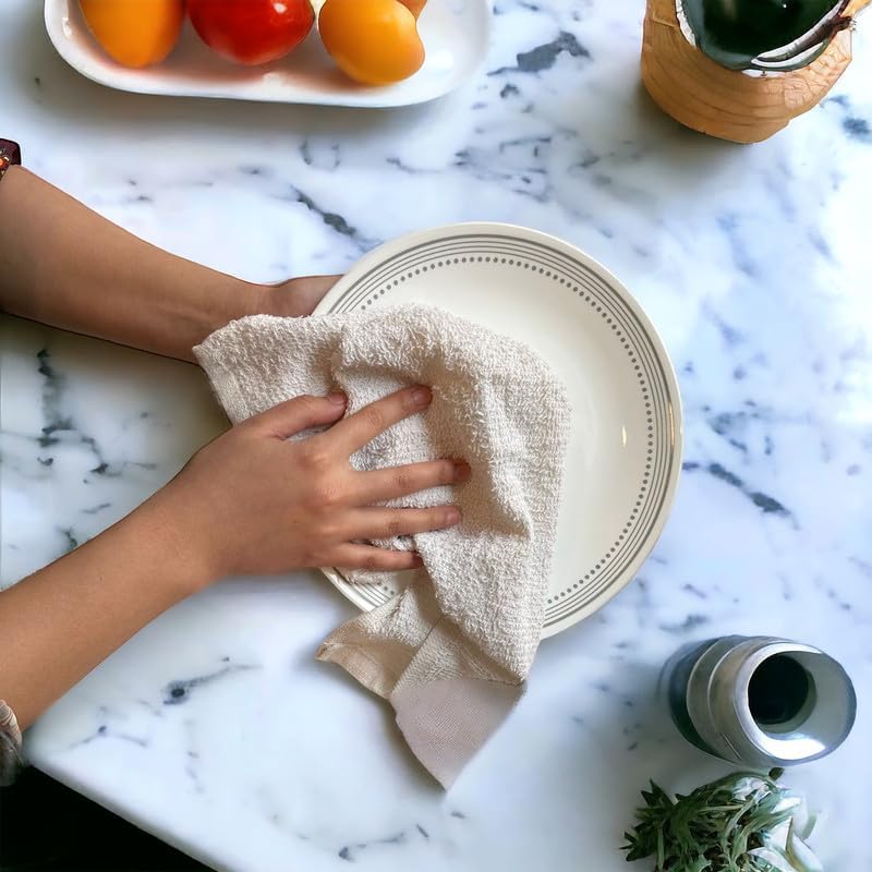 48 Pack Bar Mop Towels 100% Cotton Bar Towels Highly Absorbent Quick